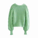 Dresport Za Woman 2023 Autumn Korean Fashion Cardigan Sweater Long sleeve Texture Knitting Coat Vintage Outerwear Casual Chic Short Tops