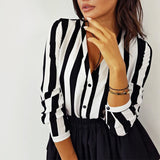 Graduation Gifts  2023 New Blouse Women Casual Striped Top Shirts Blouses Female Loose Blusas Autumn Fall Casual Ladies Office Blouses Top Sexy