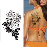 Billlnai Big Flower Arm Tattoo Temporary Tattoo Sticker Sparrow/Magpie Fake Tatoo Sleeve Flash Tatto Waterproof Body Art Women Sexy Girls