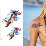 Billlnai Big Flower Arm Tattoo Temporary Tattoo Sticker Sparrow/Magpie Fake Tatoo Sleeve Flash Tatto Waterproof Body Art Women Sexy Girls