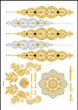 Billlnai Flash Metallic Waterproof Tattoo Temporary Color Gold Silver Women Fashion Peacock Feather Bird Design Sticker On The Body YH119