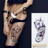 Billlnai Purple Flower Tattoos Waterproof Sexy Tattoo For Women Girls Peony Rose Lotus Flower Tattoo And Body Art Fashion Stickers Bikini