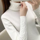Women Sweater Turtleneck Pullovers Autumn Winter Sweaters New 2023 long sleeve Thick Warm Female Sweater Khaki