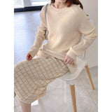 New Autumn / Winter 2020 Korean Style Soft Comfortable Rabbit Hair Blended Women's Long Sleeve Knitted Pullover Pink Sweater