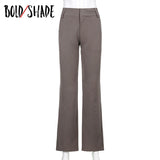 Bold Shade Indie Fashion Streetwear Women Pants Solid Low Rise Trousers Y2K Style Vintage Teenager Skinny Bottoms Winter Autumn