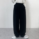 Billlnai Casual Women Wide Leg Long Pants High Waist Loose Solid Color Korean Style Vintage Office Lady Baggy Trousers 2023 New Fashion