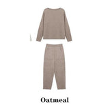 Women Sweater Two Piece Knitted Pant Sets Slim Tracksuit  2023 Spring Autumn Fashion Sweatshirts Sporting Suit Female