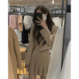Billlnai 2023 Preppy Style 2 Piece Dress Set Women Casual Korean Fashion Kawaii Clothes Y2k Crop Tops Blazers + Mini Skirts Fashion Suits Lady