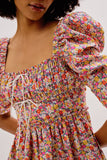 Billlnai 2023 Floral Print Puff Sleeve  Summer Dress Women Vestidos De Fiesta De Noche Vestidos Party Mini Dress