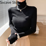 Billlnai 2023 Turtleneck Sweater Women's Long Sleeve Autumn and Winter y2k Slim knitted pullover office lady korean fashion clothing chic