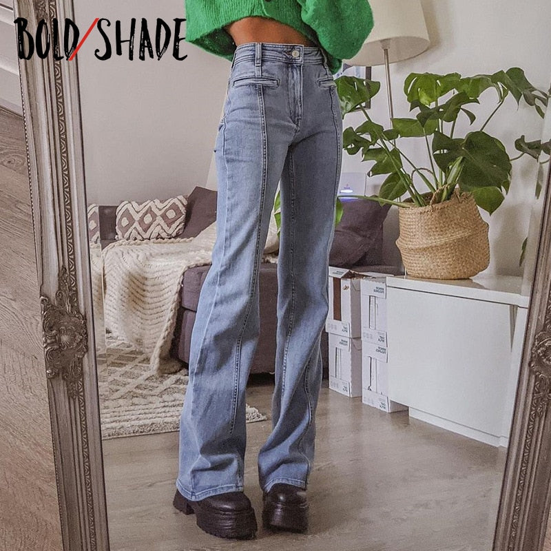 Bold Shade Streetwear 90s Vintage Jeans Denim Indie Aesthetic Pants Star Pattern Grunge Skater Style Women Trousers 2023 Retro