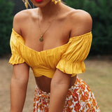 Jastie Cute Sweetheart Neckline Crop Tops Women Summer Shirt Balloon Sleeve Beach Tank Tops Boho Short blusas mujer de moda 2023