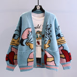 Billlnai  2023  Japanese Vintage Cute Cartoon Embroidery Thick Knit Cardigans Korean Autumn Winter Cardigans  New Fashion Outwear Sweaters