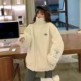 Billlnai Imitation Lamb Wool Coat Women Autumn Winter 2023 New All-Match Big Cotton Thickening Korean Kawaii Western Candy Color Jacket