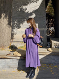 Billlnai Spring Autumn Women Loose Long Sleeve Shirt Dress Female Solid Casual Midi Vestido Office Lady Robe