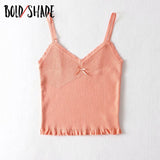Bold Shade Streetwear 90s Fashion Sexy Cami Top y2k Ribbed Solid Bow Camisole  Women Vintage Indie Clothing Strap E-girl Tanks