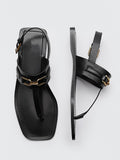 Christmas Gift Withered 2023 Indie Folk Vintage Genuine Leather England Fashion Gold Buckle Summer Roma Sandals Women Shoes Woman Women Sandals