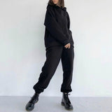 Billlnai Tracksuits Women's Fleece Hoodies Two Piece Set 2023 Spring Autumn Lace Up Sweatshirts Pants Sets Female Casual Sports Suits