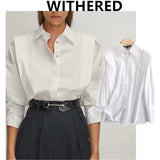 Christmas Gift Withered autumn blouse women england high street vintage pleated loose splicing white casual blusas mujer de moda 2020 shirt top