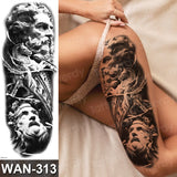 Billlnai Sexy Fake Tattoo For Woman Waterproof Temporary Tattoos Large Leg Thigh Body Tattoo Stickers Peony Lotus Flowers Fish Dragon