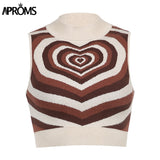 Aproms Fashion Stripes Print Sweaters Women Winter Knitted Warm Pullovers Female Long Jumpers Streetwear Loose Outerwear 2023
