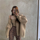Billlnai  2023  Autumn New Sexy Knitted Wrap Chest Vest knitted Suit Elegant Retro V-Neck Long-Sleeved Cardigan Solid Sweater Top Two Piece Set