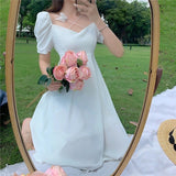 Billlnai White Dress Woman Summer 2023 Mori Girl Style Princess Fairy Elegant Short Sleeve Midi Dress Party Robe Femme Vestido