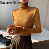 Billlnai 2023 Turtleneck Sweater Women's Long Sleeve Autumn and Winter y2k Slim knitted pullover office lady korean fashion clothing chic