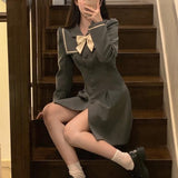 Billlnai 2023 Vintage Blazer Dresses Women Long Sleeve Y2k Mini Dress Casual Elegant One Piece Dress Korean Fashion  Winter Kawaii Clothes