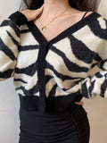 Cardigan Sweater Women Stripe V Neck Loose Casual All-match Single Breasted Knitted Sweater Harajuku Ulzzang Autumn Outwear