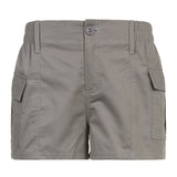 Billlnai  Vintage Low Waist Y2K Short Pants Women Stitching Pockets Casual Cargo Shorts Hot Summer Vacation Streetwear Bottoms