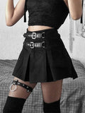 Helloween Big Sale Billlnai Sexy Gothic Mini Skirts Black Grunge Punk Style Pleated High Waist Women Skirt With Rivet Patchwork Fashion Partywear
