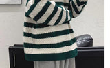 Billlnai - Billlnai Winter Men's Stripe Printing Coats Round Neck Wool Sweater Retro Loose Pullover Fashion Trend Thickened Knitting M-2XL