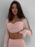 Billlnai Long Sleeve Sexy Women Two Piece Skirt Sets Autumn Winter Party Club Elegant Casual Fashion Women's Sets Outfits