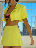 Black Friday Big Sales Two Piece Skirt Sets Women Summer Short Sleeve Buttons Tops High Waist Mini Pencil Skirts Elegant Lasies Beach Outfits