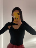 Billlnai Sexy V-Neck Black Bodysuit + Long-Sleeved Crop Tops Matching Sets Women 2023 Autumn Y2K Casual High Street Party Clubwear