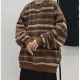 Billlnai - Spring Autumn Striped Casual Hip Hop Oversized Sweatshirt Man Harajuku Streetwear Korean Tops Fashion Pullover Ropa De Hombre