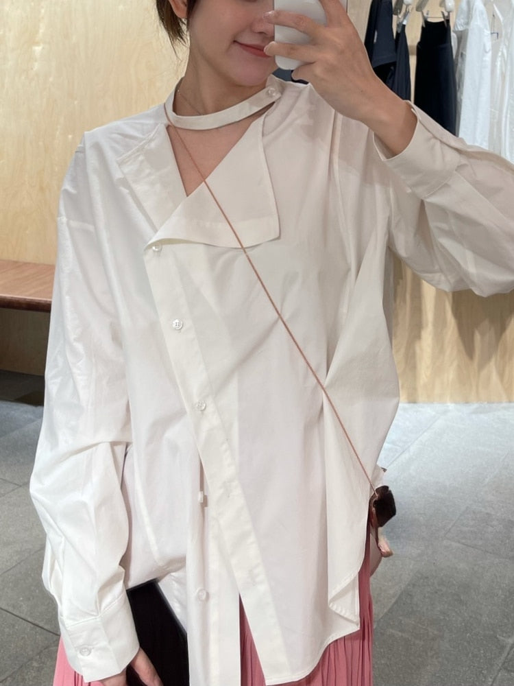 Billlnai Elegant Fashion Y2k Shirts Women Basic 2023 Summer Casual Design Loose Blouse Thin Korean Long Sleeve Tops Office Ladies Outwear