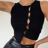 Billlnai 2023 Graduation party  Y2k Top Women Knitted Top Solid Tank Top O Neck Single Breasted Cardigan 2023 Autumn Winter New Fashion Streetwear Woman Clothes