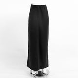 Billlnai  Summer Black Long skirts For Women Casual Side Split High Waist Fashion Party Skirts Patchwork Pocket Ladies Midi Skirts