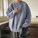 Billlnai - Harajuku Mens Knitted Sweater Autumn Winter Tops Men Casual Clothes Crewneck Chunky Knit Cardigan Men Pullover Sweaters Shirts