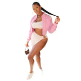 Billlnai Letter Embroidery Baseball Jacket 2023 Autumn Clothes Women Hip Hop Streetwear Cropped Coat Pink Black D74-DB34