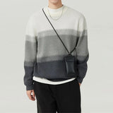 Billlnai -  2024 Casual O-Neck Long Sleeve Knitted Pullover 2024 Men Clothing Slim Knitting Jumper Spring Autumn Contract Color Men Sweater