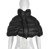 Billlnai Zip Up Puffer Jacket High Neck Cropped Bubble Coat Shawl Street Fashion 2023 Winter Clothes Women Outwear D82-FZ44