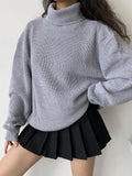 Christmas gifts Turtleneck Sweater Women New Autumn Winter Thick Warm Pullover Top Oversized Casual Loose Knitted Jumper Female Pull Clothes