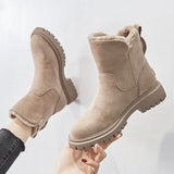 Billlnai Snow Boots Women 2023 Winter Warm Fashion Designer Platform Boots Gladiator Non-Slip Plush Flats Shoes Fur Boots Plus Size