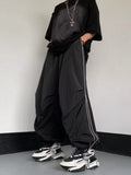 Billlnai - Men's Sports Pants Men Baggy Parachute Pants Y2K Oversize Joggers Streetwear Tracksuit Black Wide Leg Trousers Male