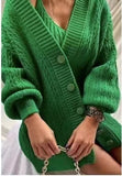Women Rib Knitted Sweaters Autumn V-Neck Single Breasted Casual Loose Cardigans 2023 Winter Black Knit Jackets Coats