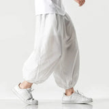 Billlnai - Spring Summer Men's Hip Hop Retro Haren Pants Japanese Trendy Casual Wild Large Size Harajuku Solid Color Jogger Casual Pants