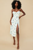 Billlnai Summer Women's Floral Print Sleeveless Dress Sexy Casual Fashion Clothing 2023 Female Slit Spaghetti Strap Dress